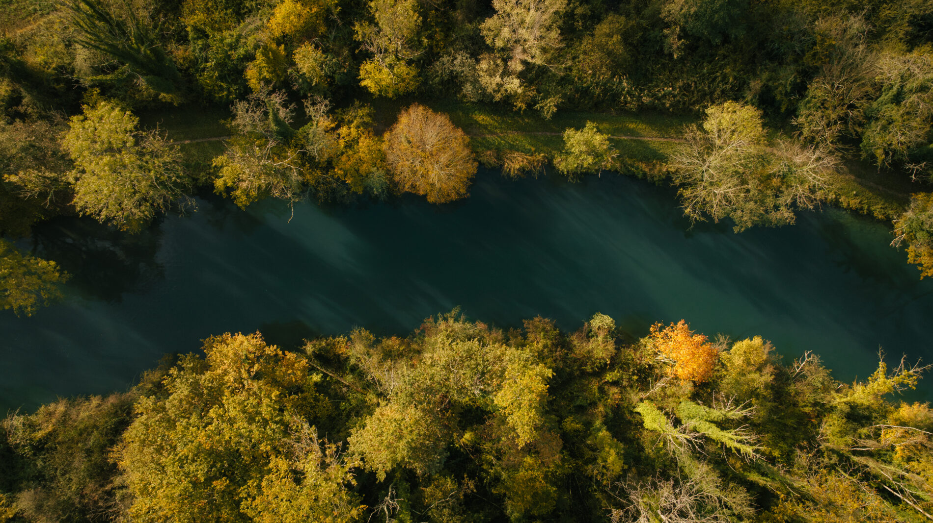 Vue de drone d'une cours d'eau