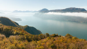 Vue de drone du Lac du Bourget